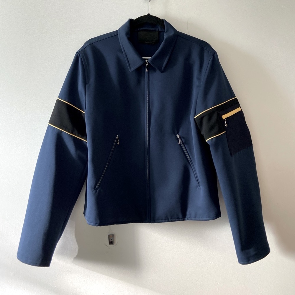 Prada Colorblock Pattern Trucker Jacket Blue L - image 1